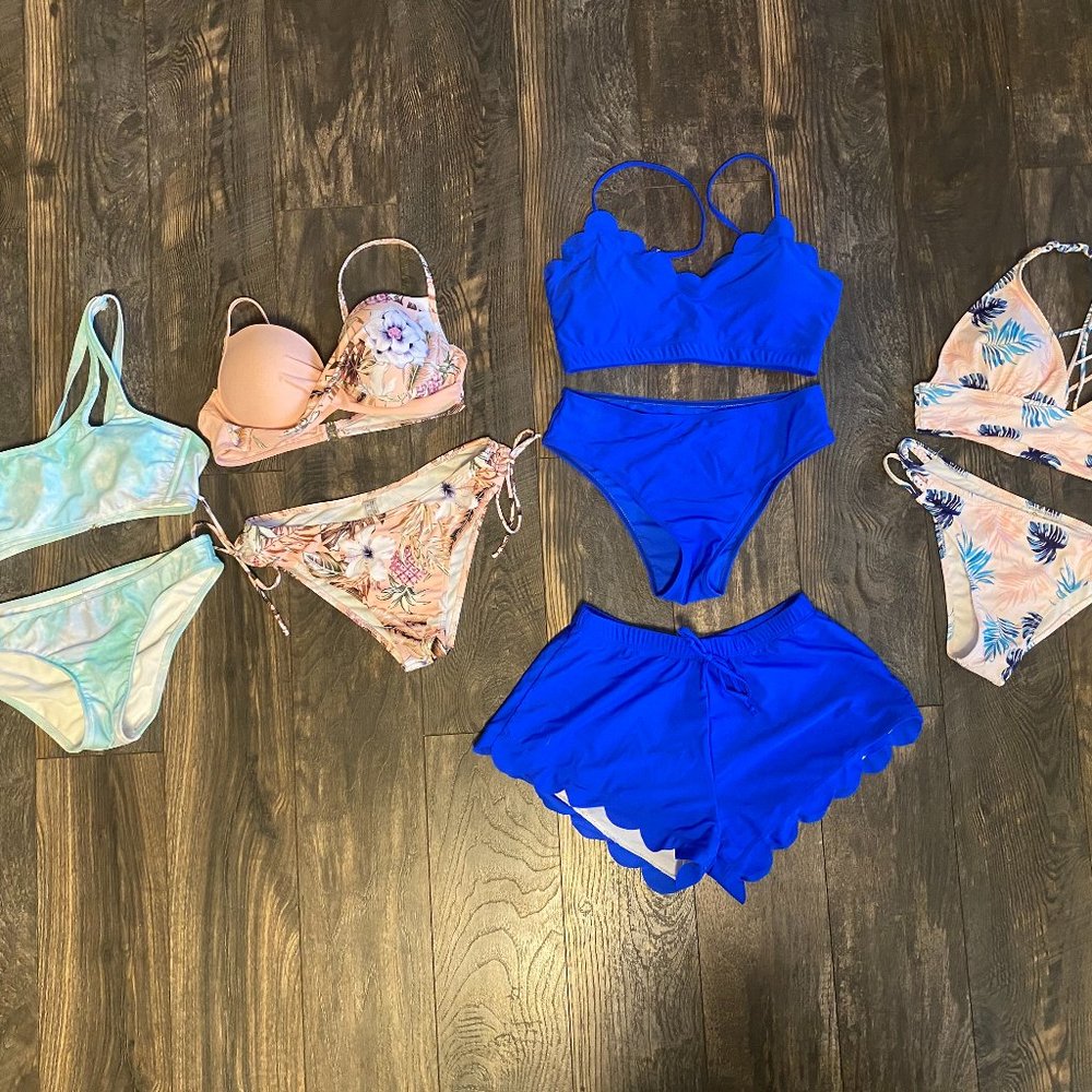 4 Women's Bathing Suits (Cupshe, Xhilaration, Shein) - Size Medium